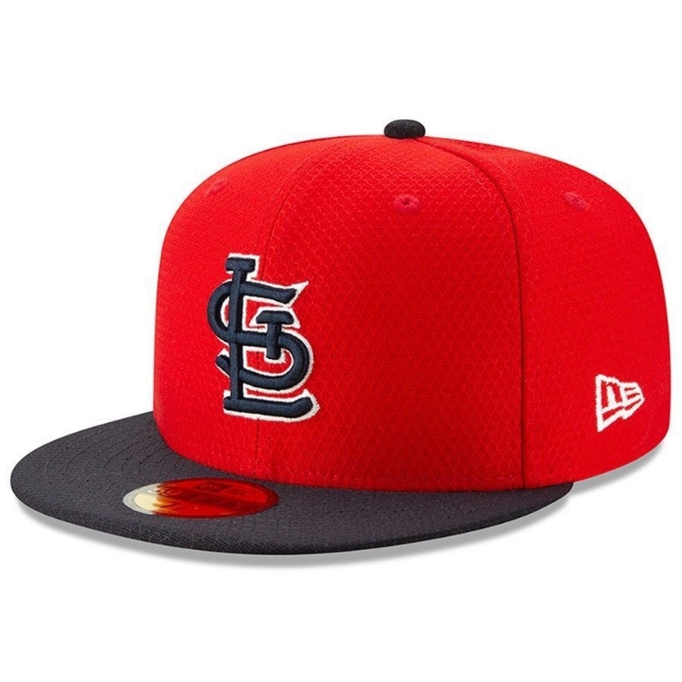 Men's St. Louis Cardinals New Era Red/Navy 2019 Batting Practice 59FIFTY Fitted Hat side view