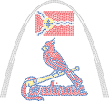 Picture of St. Louis Cardinals Rhinestone Arch Flag Bella Tee shirt