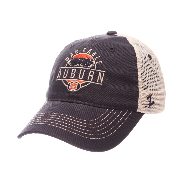 Auburn Tigers Zephyr "Memorial" Toomer's Corner War Eagle Logo Mesh Adj. Hat Cap front view