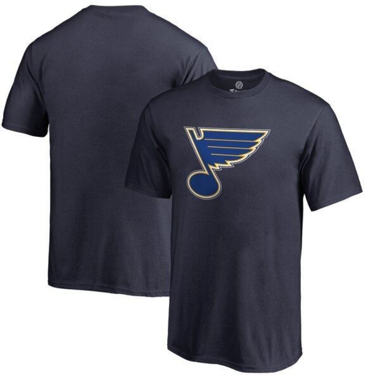 Men's St. Louis Blues Navy Primary Logo T-Shirt front view