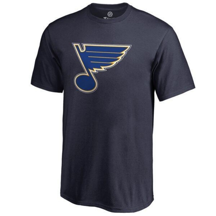 Men's St. Louis Blues Navy Primary Logo T-Shirt side view