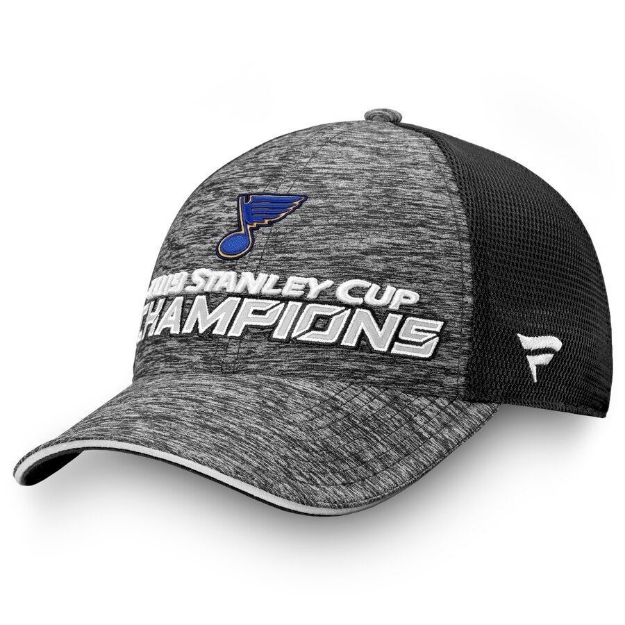 St. Louis Blues Fanatics Branded 2019 Stanley Cup Champions Locker Room Adjustable Hat - Gray/Black
