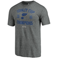 Picture of St. Louis Blues Fanatics Branded 2019 Stanley Cup Champions Ice Rink Tri-Blend T-Shirt - Heather Gray