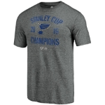 Picture of St. Louis Blues Fanatics Branded 2019 Stanley Cup Champions Ice Rink Tri-Blend T-Shirt - Heather Gray