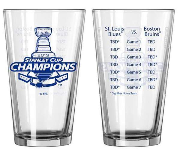 St. Louis Blues Boelter 2019 Stanley Cup Final Champions Series Summary Pint Glass. Headz n ...