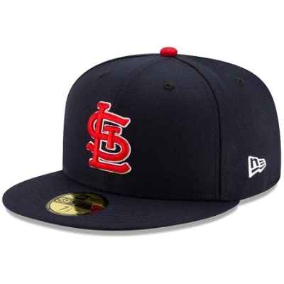 New Era St. Louis Cardinals Youth Navy Authentic Collection On-Field Road 59FIFTY Fitted Hat front view
