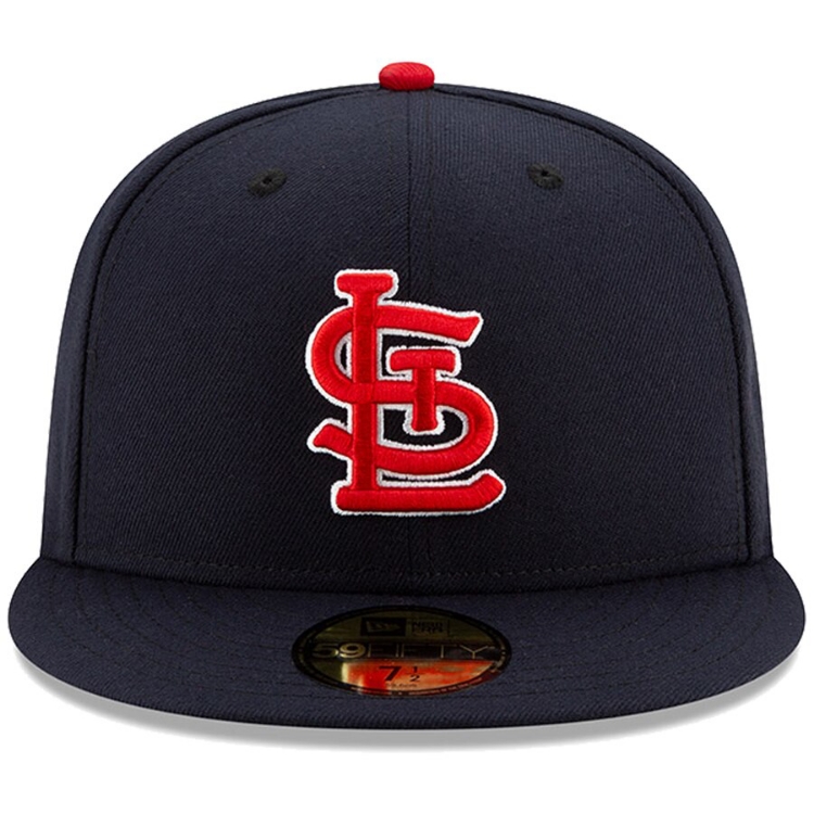 New Era St. Louis Cardinals Youth Navy Authentic Collection On-Field Road 59FIFTY Fitted Hat side view