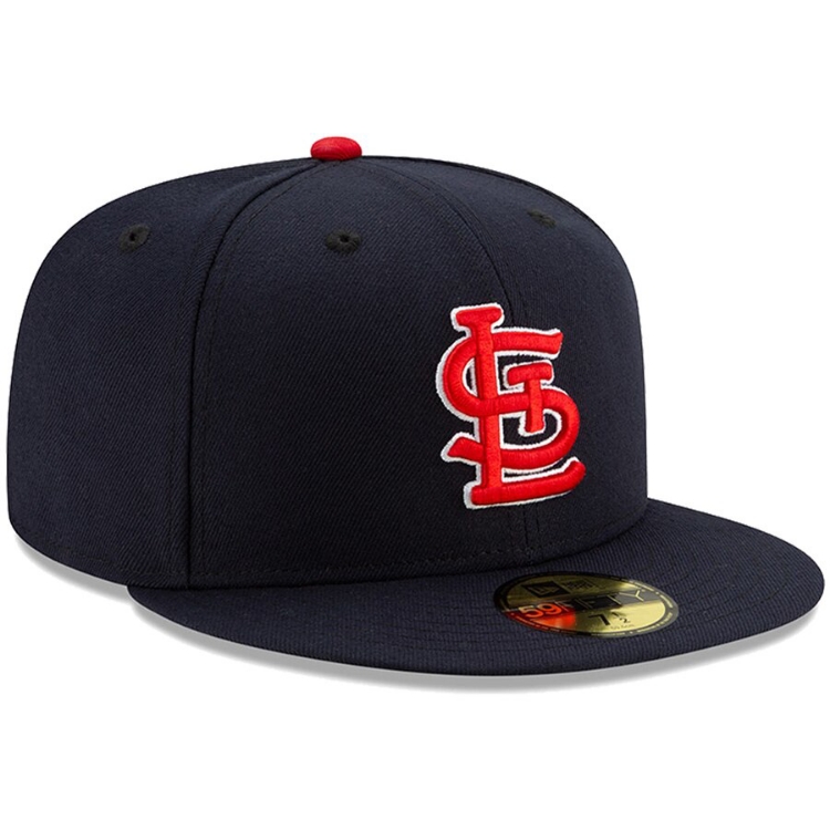 New Era St. Louis Cardinals Youth Navy Authentic Collection On-Field Road 59FIFTY Fitted Hat back view