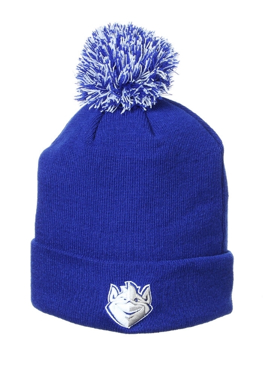 Zephyr Saint Louis Billikens Blue Cuff Pom Mens Knit Hat front view