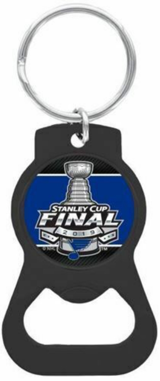 St Louis Blues NHL Stanley Cup Finals Black Bottle Opener Keychain front view