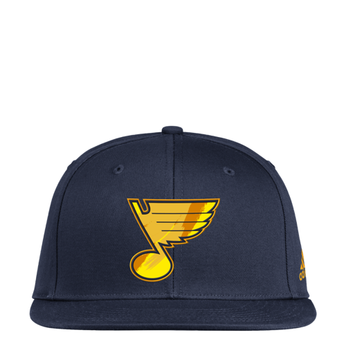 Picture of Adidas St Louis Blues Navy Blue Yellow Camo Flat Brim Mens Snapback Hat