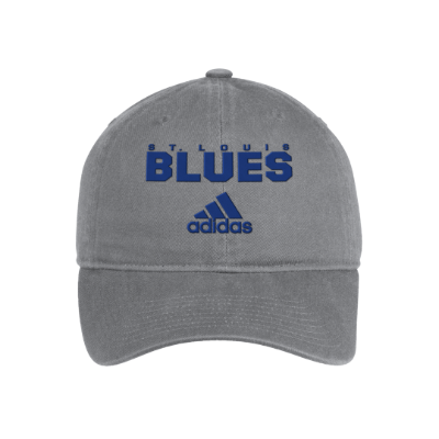 Adidas St Louis Blues Cotton Slouch Adjustable Hat - Grey front view
