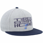 adidas St. Louis Blues Gray/Navy Three Stripe Hockey Adjustable Hat
