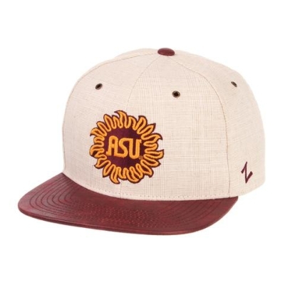 Arizona State Sun Devils Zephyr "Havana" Structured Snapback Flat Bill Hat Cap front view