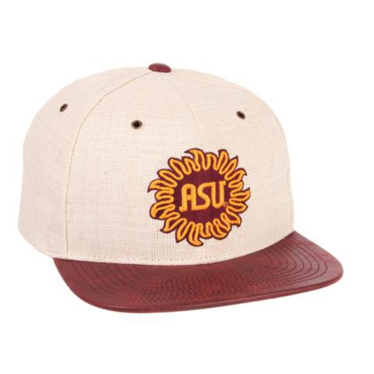 Arizona State Sun Devils Zephyr "Havana" Structured Snapback Flat Bill Hat Cap side view