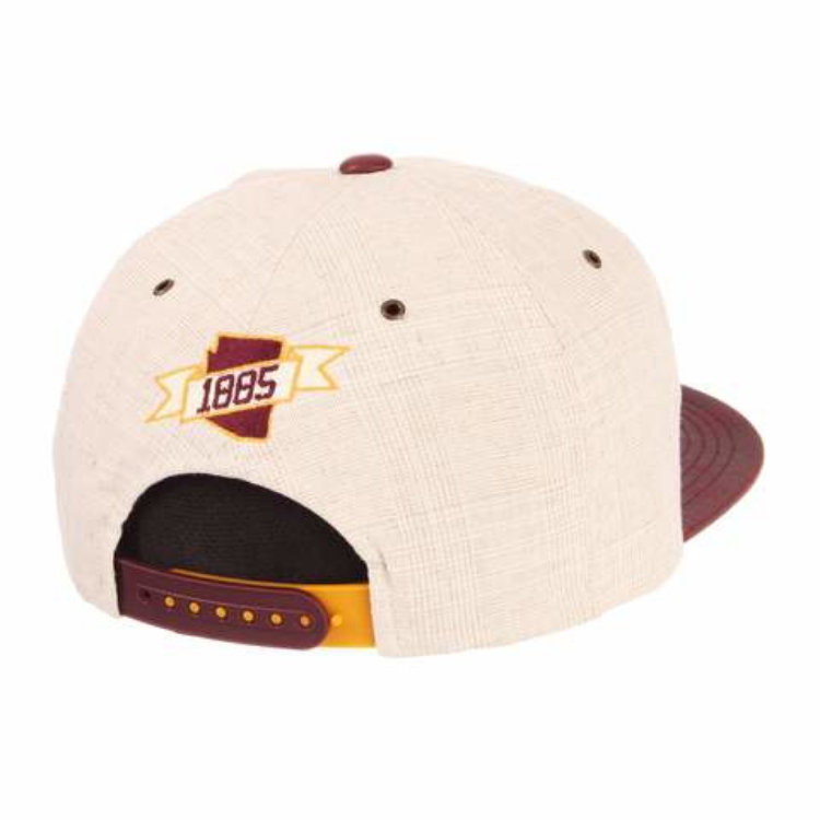 Arizona State Sun Devils Zephyr "Havana" Structured Snapback Flat Bill Hat Cap back view