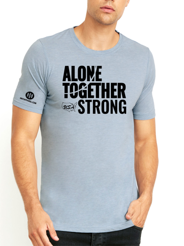 USA Alone Together Stay Strong Next Level Tee Silver