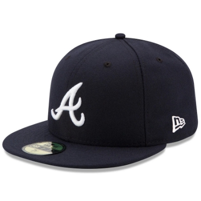 Men's Atlanta Braves New Era Road Authentic Collection On Field 59FIFTY Performance Fitted Hat front view