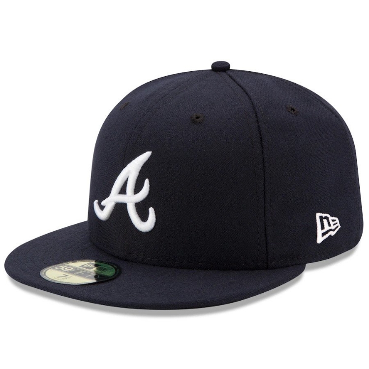 Men's Atlanta Braves New Era Road Authentic Collection On Field 59FIFTY Performance Fitted Hat front view