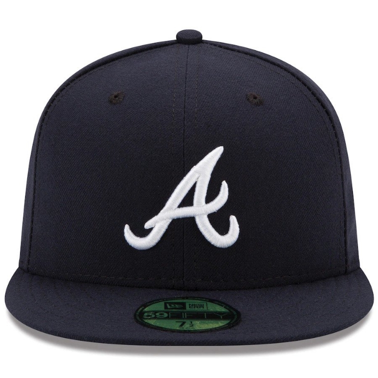 Men's Atlanta Braves New Era Road Authentic Collection On Field 59FIFTY Performance Fitted Hat side view
