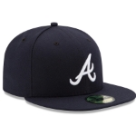 Atlanta Braves New Era Road Authentic Collection On-Field 59FIFTY Fitted Hat - Navy