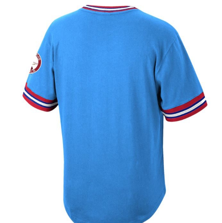 St. Louis Cardinals Mitchell & Ness Cooperstown Collection Wild Pitch Jersey T-Shirt - Light Blue back view