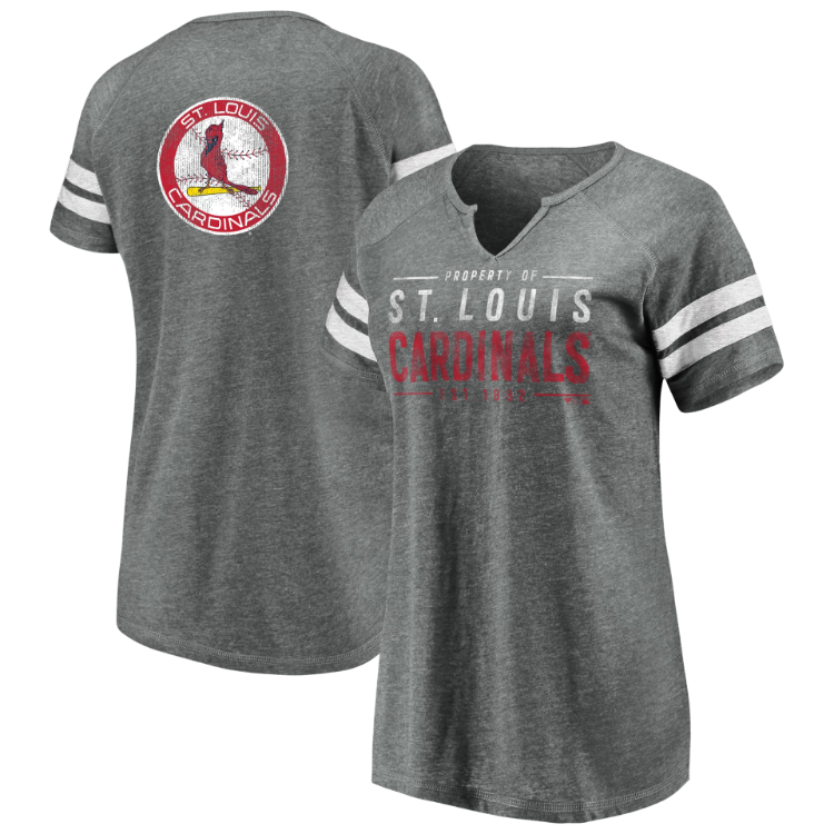 St. Louis Cardinals Fanatics Traditional Notch Neck Women's Tee front view