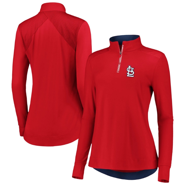 St. Louis Cardinals Fanatics 1/2 Zip Primary Logo Women's Fleece front view