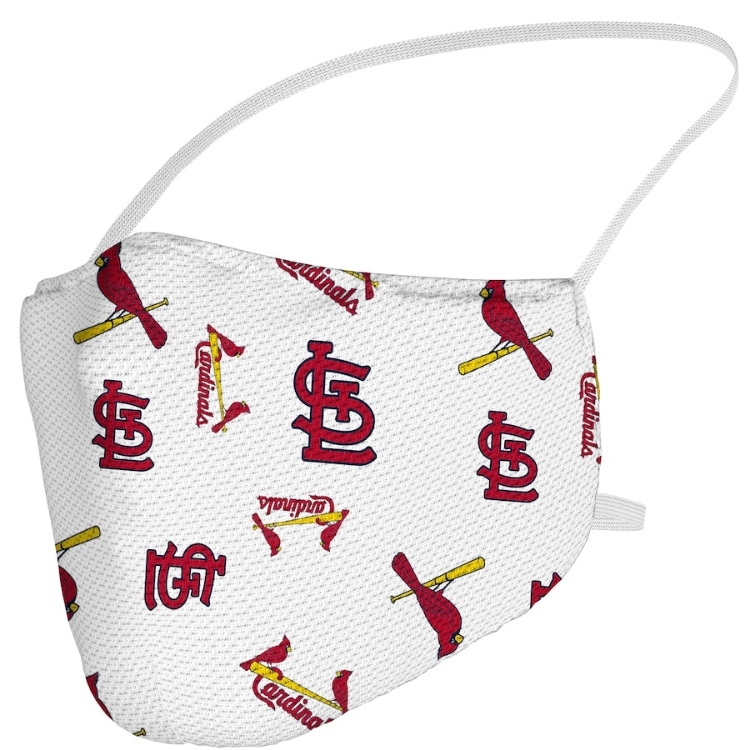 St. Louis Cardinals Fanatics Branded Adult All Over Logo Face Covering front view