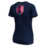 Women's St. Louis City SC Fanatics Branded Navy Our City Our Spirit V-Neck T-Shirt