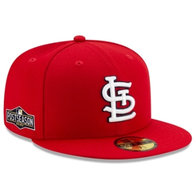 Men's St. Louis Cardinals New Era Red 2020 Postseason Side Patch 59FIFTY Fitted Hat front view