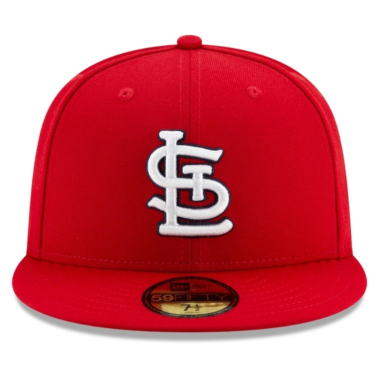 Men's St. Louis Cardinals New Era Red 2020 Postseason Side Patch 59FIFTY Fitted Hat side view
