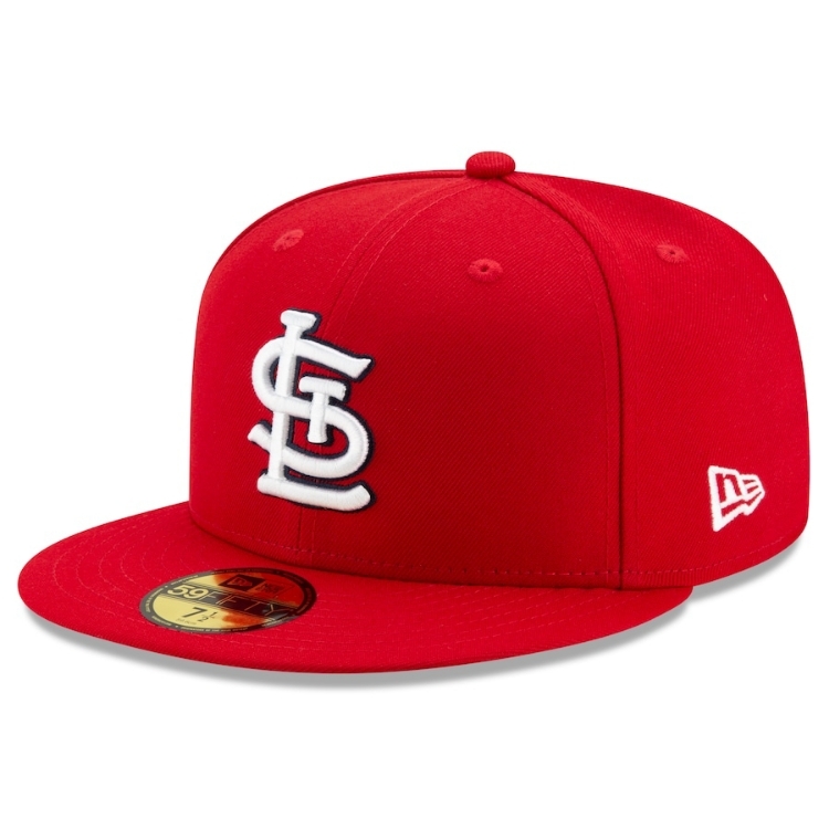 Men's St. Louis Cardinals New Era Red 2020 Postseason Side Patch 59FIFTY Fitted Hat back view