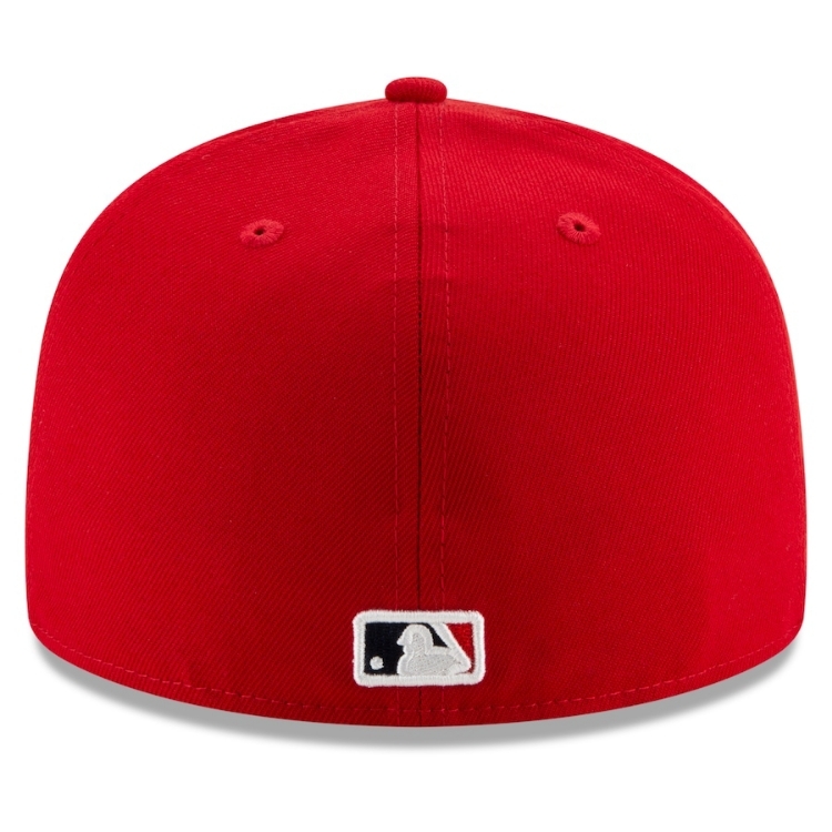 Men's St. Louis Cardinals New Era Red 2020 Postseason Side Patch 59FIFTY Fitted Hat detail view