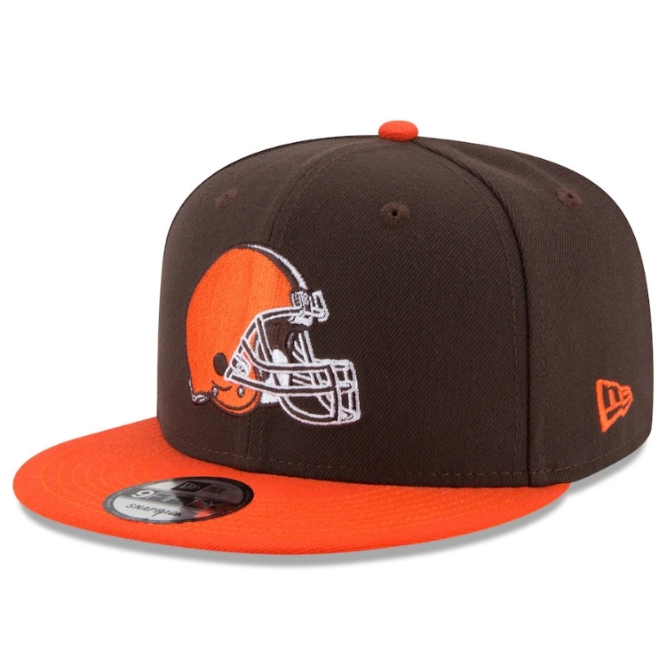 Men's Cleveland Browns New Era Brown/Orange Basic 9FIFTY Adjustable Snapback Hat front view