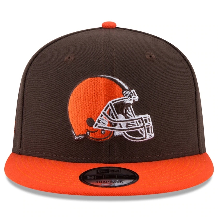 Men's Cleveland Browns New Era Brown/Orange Basic 9FIFTY Adjustable Snapback Hat side view
