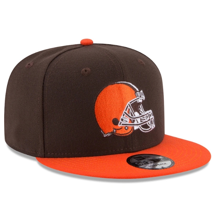 Men's Cleveland Browns New Era Brown/Orange Basic 9FIFTY Adjustable Snapback Hat back view