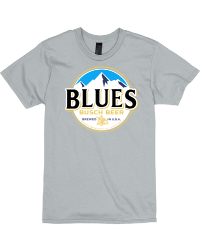Blues Busch Light Beer T-Shirt Custom Designed Color Label Pattern