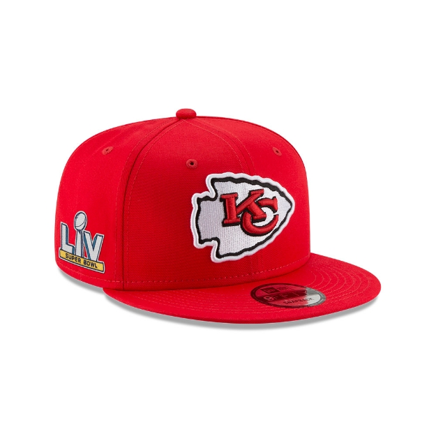 Men's Kansas City Chiefs New Era Red Super Bowl LV Bound Side Patch 950 Snapback Hat