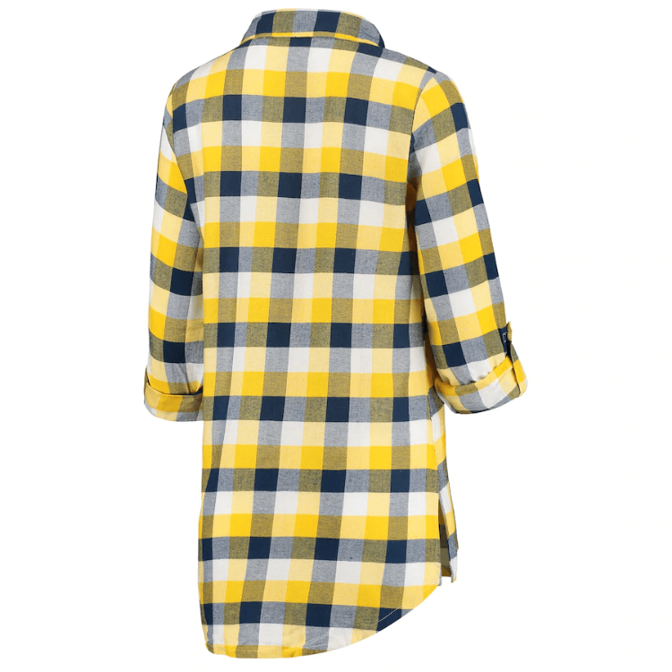 Women's St. Louis Blues Concepts Sport Navy/Gold Breakout Plaid Nightshirt side view