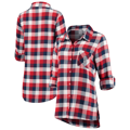 Women's St. Louis Cardinals Concepts Sport Red/Navy Breakout Flannel Long Sleeve Nightshirt