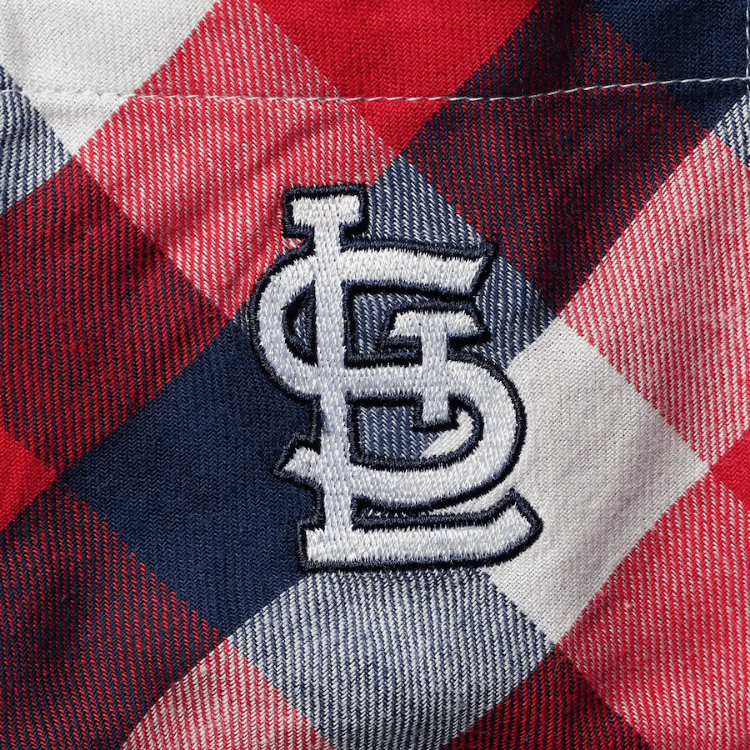 Women's St. Louis Cardinals Concepts Sport Red/Navy Breakout Flannel Long Sleeve Nightshirt detail view