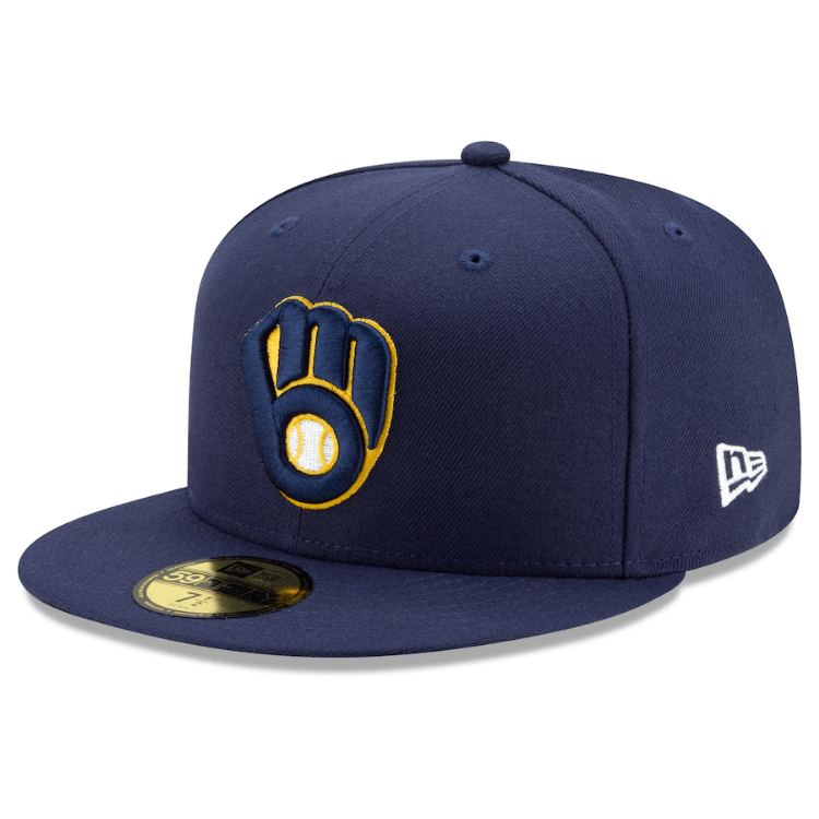 Men's Milwaukee Brewers New Era Navy Home 2020 Authentic Collection On-Field 59FIFTY Fitted Hat front view