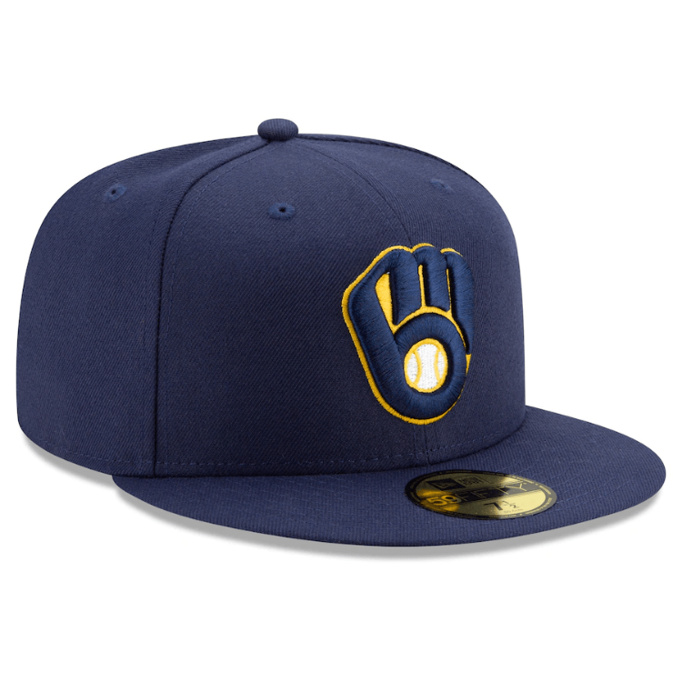 Men's Milwaukee Brewers New Era Navy Home 2020 Authentic Collection On-Field 59FIFTY Fitted Hat back view