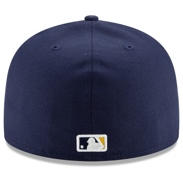 Men's Milwaukee Brewers New Era Navy Home 2020 Authentic Collection On-Field 59FIFTY Fitted Hat detail view
