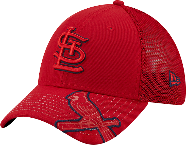 New Era St Louis Cardinals Red Pop Visor 39THIRTY Flex Hat 