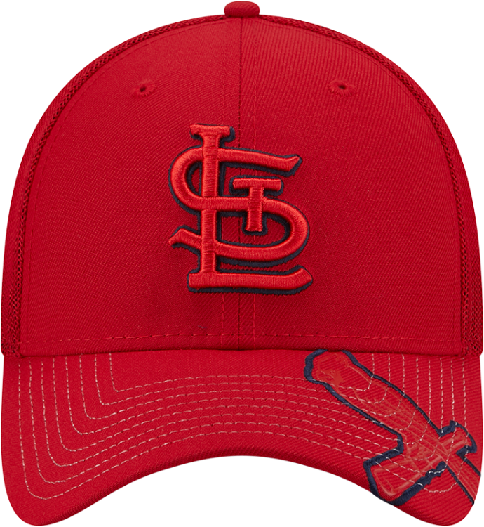 New Era St Louis Cardinals Red Pop Visor 39THIRTY Flex Hat 