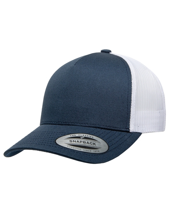 6506 Yupoong Adult 5-Panel Retro Trucker Cap front view