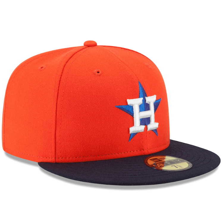 Houston Astros New Era Alternate Authentic Collection On-Field 59FIFTY Fitted Hat - Orange/Navy back view