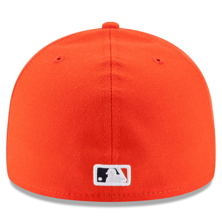 Houston Astros New Era Alternate Authentic Collection On-Field 59FIFTY Fitted Hat - Orange/Navy detail view
